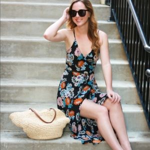 Astr Floral Wrap Dress